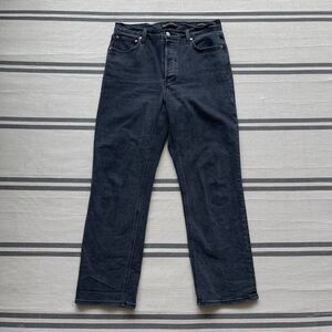 Aritzia Denim Forum The Arlo High Rise Straight Leg Jeans Black Sz 29 28L